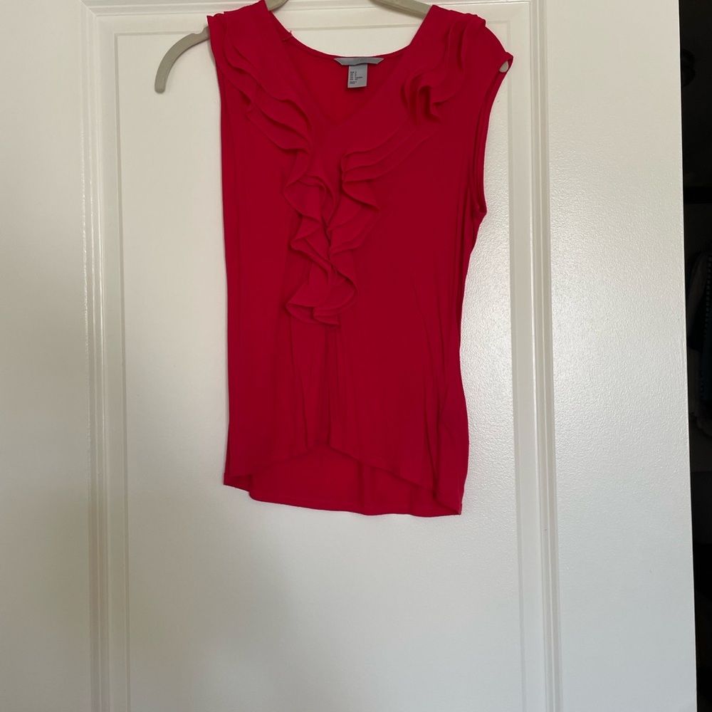 H&M Vibrant Pink Ruffle Tank Top